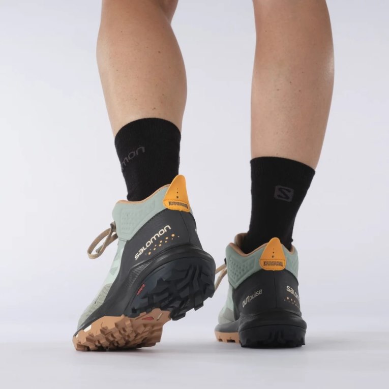 Botas Montaña Salomon Outpulse Mid GTX Mujer Verde Menta Negros | MX PASF214